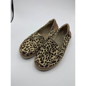 Hey Dude Lena Leopard Angora Slip On Loafers Womens 8 Animal Print Shoes